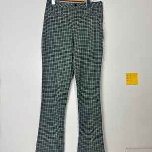 Plaid Green Trousers in Teal and Yellow
